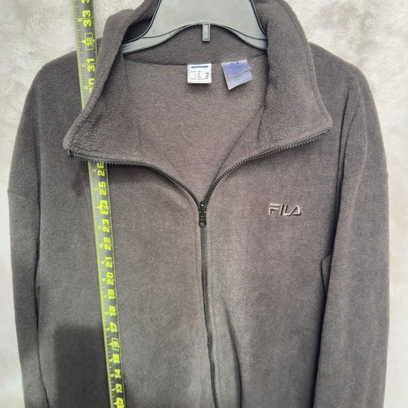 Vintage Fila Fleece Jacket Y2K Full Zip Dark Gray Mens XXL Track Jacket - Picture 4 of 6